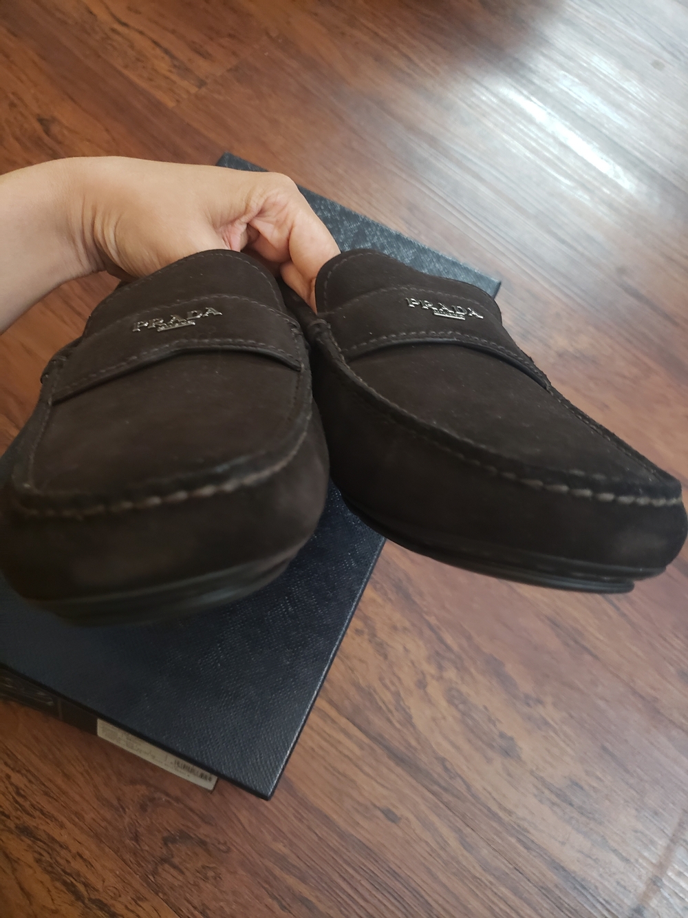Prada Men’s Brown Suede Loafers Size 9 Quiet Luxury Designer Business Casual - Picture 5 of 7